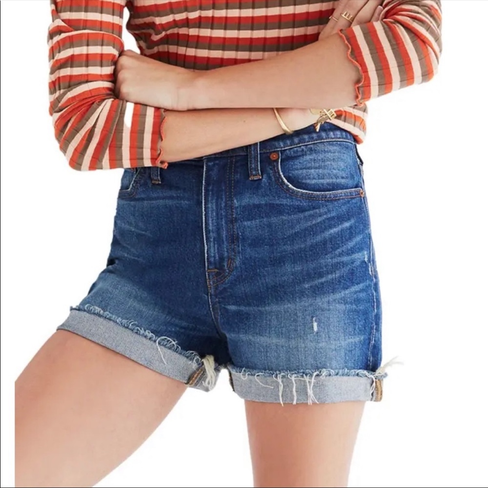 Madewell Glenoaks Wash High Rise Cuffed Denim Shorts Size 23